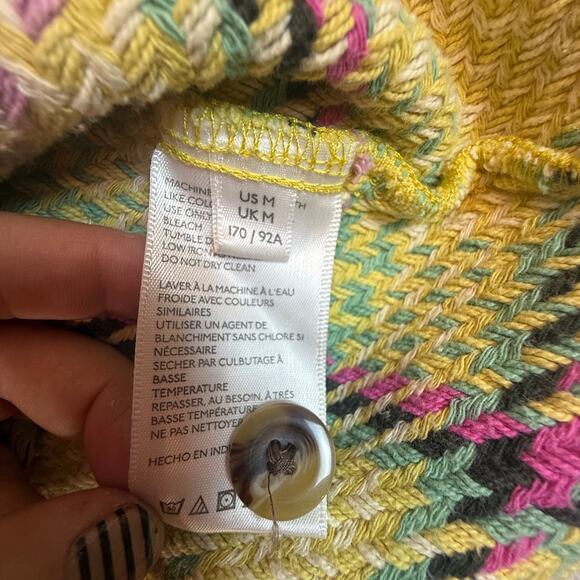 Urban Outfitters Heavy Cotton Knit Twill Shirt Jacket Plaid Pastel Yellow Size M - Picture 7 of 10